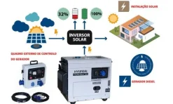 Gerador Diesel P/ Paineis Solares Hyundai DHY6500SE-LRS
