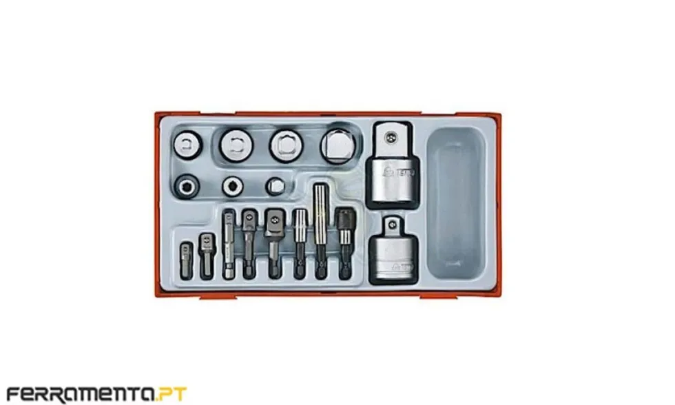 Jogo 17 Adaptadores1/4", 3/8", 1/2" e 3/4" Teng Tools TTADP17