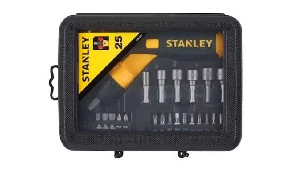 Jogo Bits Chaves de Fendas c/ Roquete - 25Pcs Stanley 0-63-022