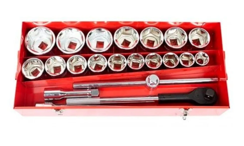 Jogo Chaves Caixa 1" 6PT - 21Pcs Kroftools 100000