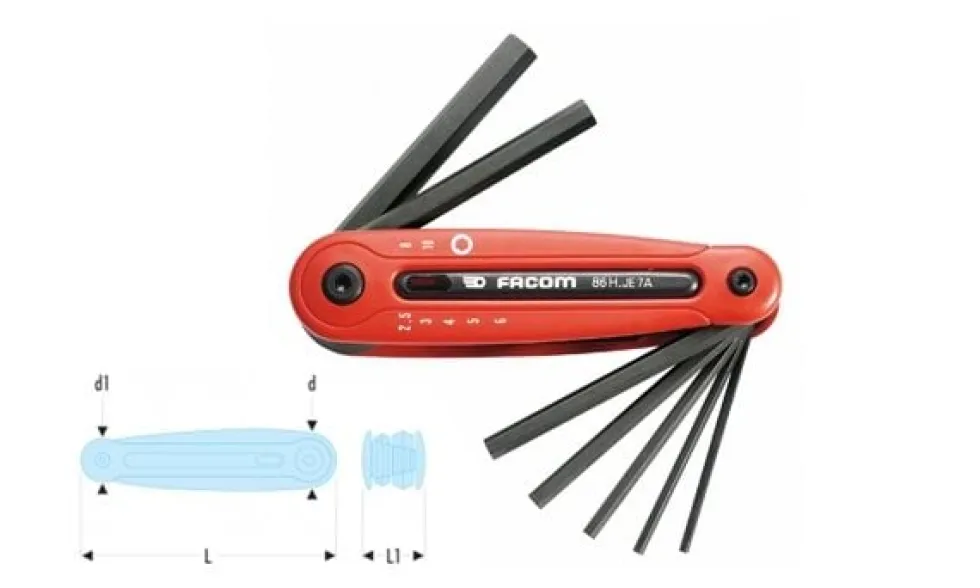 Jogo 7 Chaves Macho Em Armaçao 2,5-10mm Facom 86H.JE7A