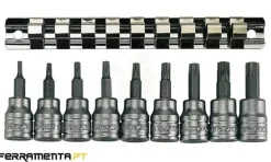 Jogo 9 Chaves Torx 3/8" TX10-TX50 Teng Tools M3813TX