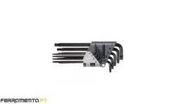 Jogo 9 Chaves TX Ponta Esférica e Suporte Teng Tools 1479TX1