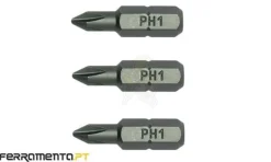 Jogo de Bits Phillips PH1 1/4" 3Pcs Teng Tools PH-2500103