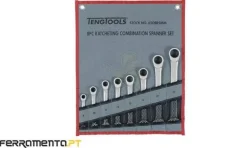 Jogo de 8 Chaves Boca Luneta com Roquete Teng Tools 6508RSMM