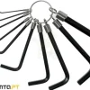 Jogo de 10 Chaves Sextavadas em Polegadas Teng Tools 1424