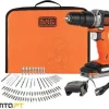 Kit Berbequim com Percussão 12V 1,5Ah Black&Decker BDCHD12S1A-QW