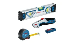Kit: Canivete, Nível bolha, Fita métrica, 10 Lâminas Bosch 1600A027M3