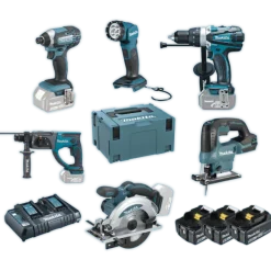 Kit Combo de 6 Máquinas 18V Profissional Makita DHP458PRO2