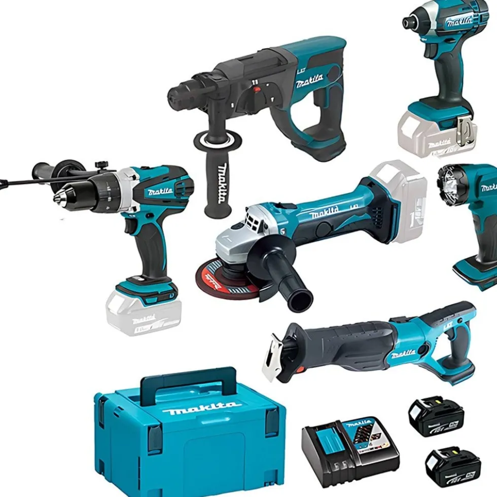 Kit Combo de 6 Máquinas 18V Profissional Makita DHP458PRO3