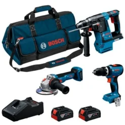 Kit Combo 3 Maquinas 18V GSB + GBH + GWS Bosch Kit 0.615.A00.2M4