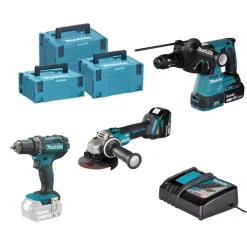 Kit Combo 18V DHR243Z + DHP482Z + DGA504Z Makita DHR243PRO4