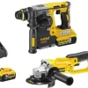 Kit Combo 18V Martelo SDS-PLUS + Rebarbadora 125mm Dewalt CPROF393