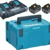 Kit de Baterias 6,0 Ah BL1860Bx2 + DC18RD Makita 198077-8