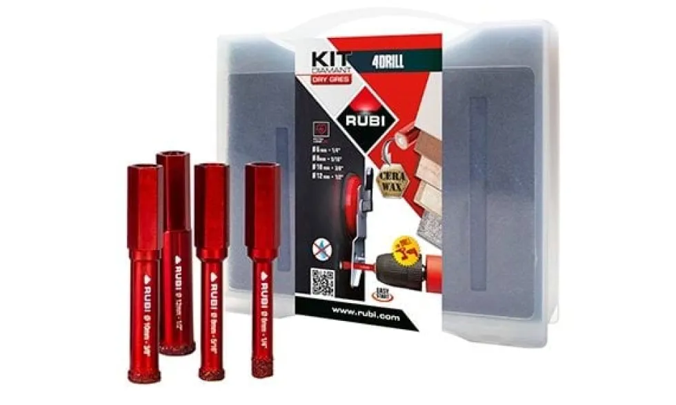 Kit de Brocas de Diamante DRYGRES 4DRILL Ø 6-12mm RUBI 05939