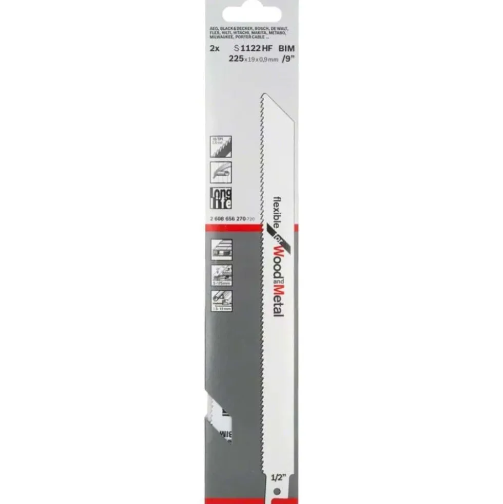 Kit 5 Lâminas Serra Sabre S1122HF FLEXIBLE Bosch 2608656021