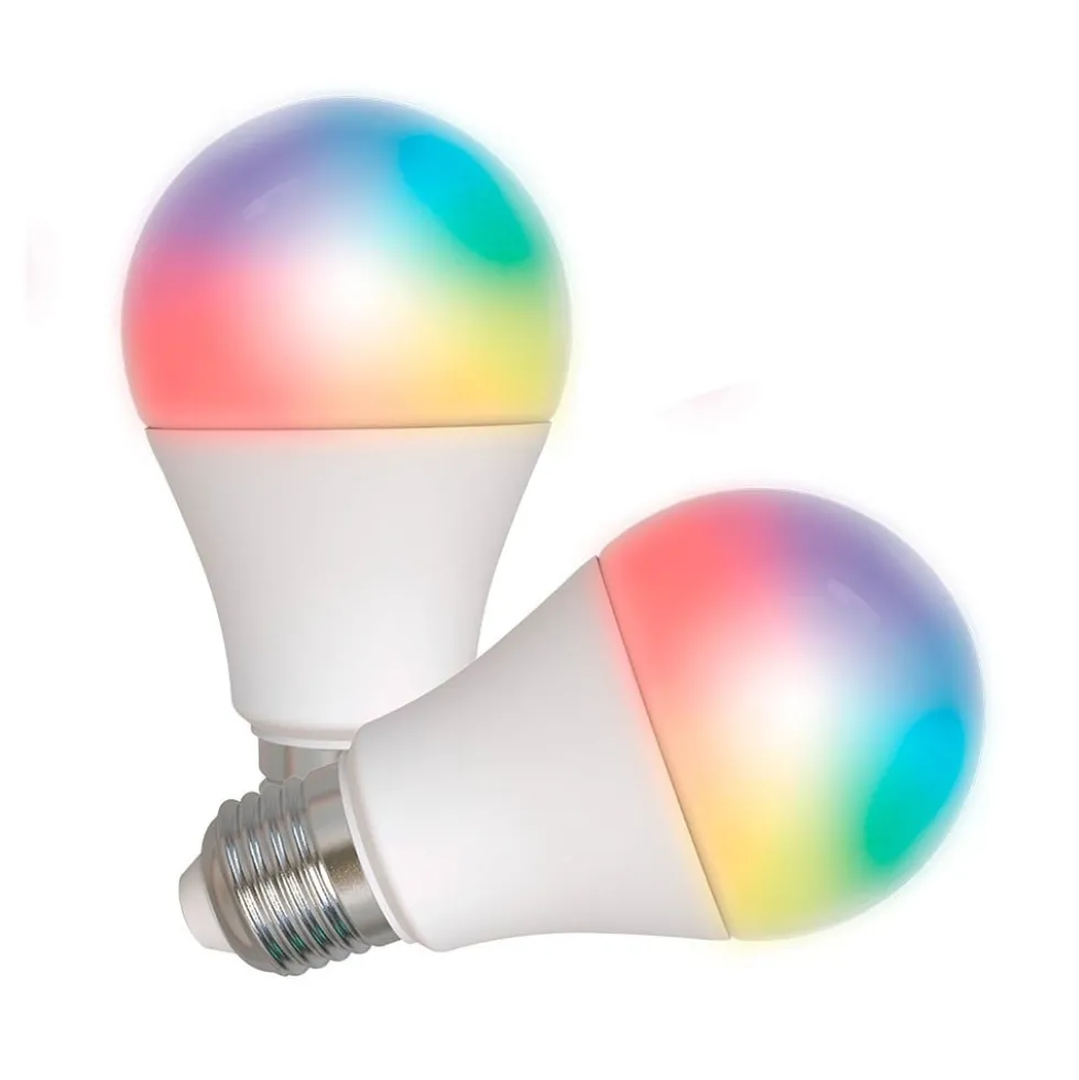 Kit 2 Lâmpadas LED inteligente WiFi LED E27 Energeeks EG-BWA608WP2001