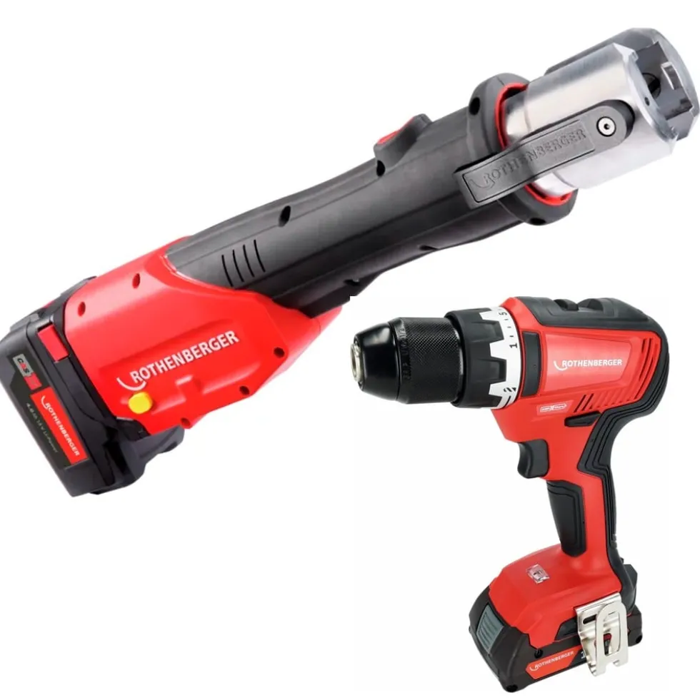 Kit Máquina de Prensar 18V U16-20-25mm + Berbequim RO DD55 Rothenberger