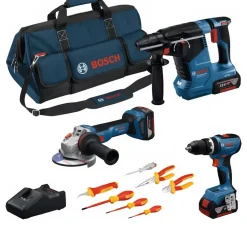 Kit 3 Máquinas GSR 18V-55 + GWS 18V-7 + GBH 18V-22 Bosch 0615A5007H