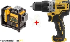 Kit Nível Laser Verde 3x 360º + Berbequim DCD706N DeWalt CPROF619