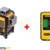 Kit Nível Laser Verde 3x 360º + Detetor 50m DE0892G-XJ DeWalt CPROF435