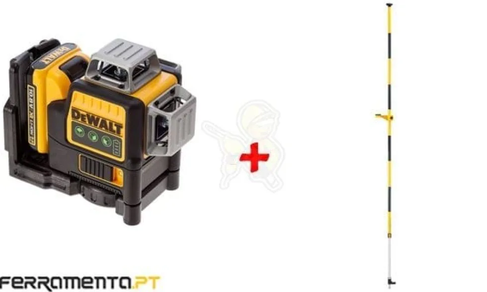 Kit Nível Laser Verde 3x 360º + Pontal 3,4m DE0882-XJ DeWalt CPROF534