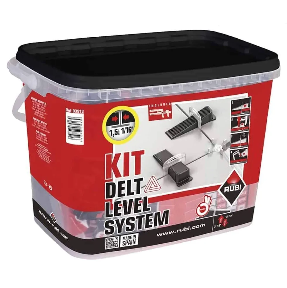 Kit p/ Nivelamento de Cerâmicas Delta Level System 1,5mm Pal Box (20 Un.) Rubi 3918