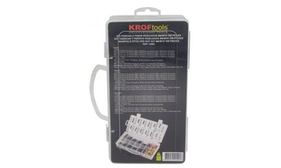 Kit Porcas e Pinos Roscados M8 / M10 Kroftools 4403