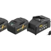 Kit Power-Pack 22V Carregador 100–240V +2 Baterias Li-Ion 21,6V 5.0AH Rems 571591R220