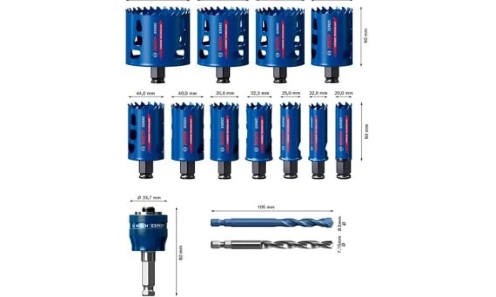 kit Serra Craneana EXPERT Tough Material 14 PCs Bosch 2608900447