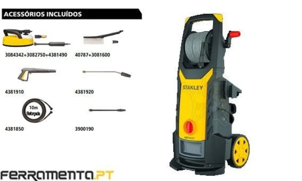 Lavadora de Alta Pressão 2100W 145 Bar + KIT Stanley SXPW21HPE