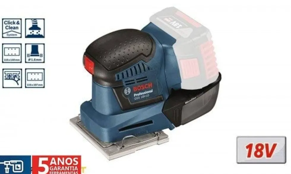 Lixadeira Orbital 18V Bosch GSS 18V-10 Professional 06019D0200
