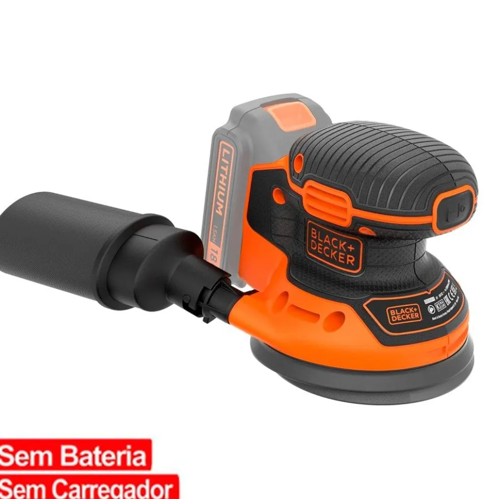 Lixadora Rotorbital 18V Black & Decker BDCROS18N-XJ