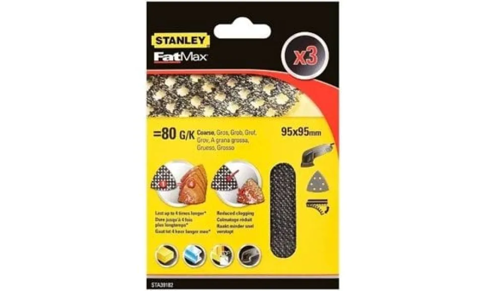 Lixas de Malha G80-240 p/ Lixadora de Detalhes Stanley