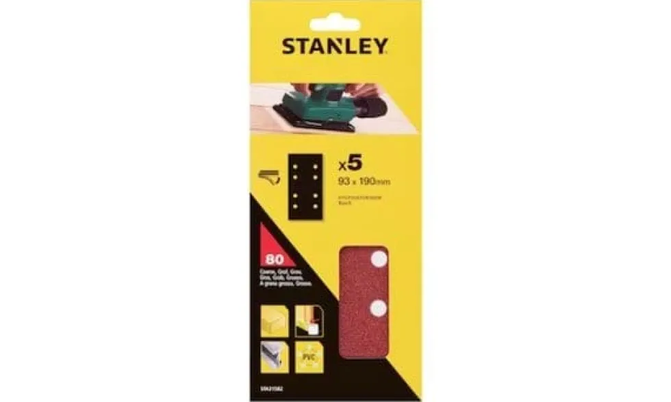 Lixas de Velcro Perfuradas 93x190mm G80 Stanley STA31582-XJ