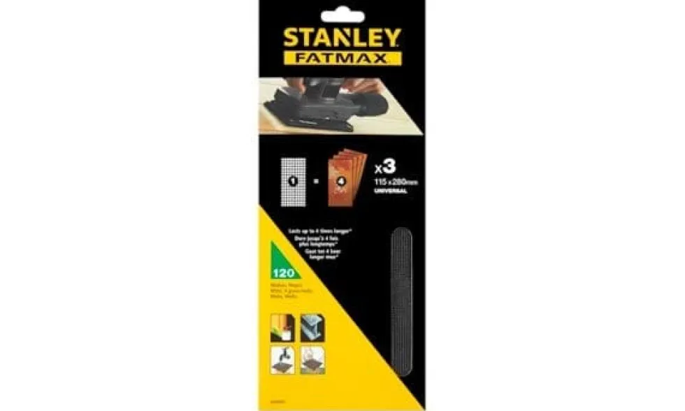 Malha de Lixa 115x280mm G120 - 3 Uni Stanley STA39007-XJ
