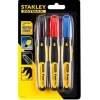 Marcadores Preto/Vermelho/Azul Ponta em Bisel Stanley 0-47-315