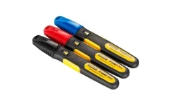 Marcadores Preto/Vermelho/Azul Ponta em Bisel Stanley 0-47-315