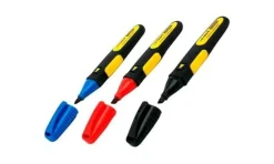 Marcadores Preto/Vermelho/Azul Ponta em Bisel Stanley 0-47-315