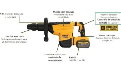 Martelo demolidor XR Flexvolt 54V Dewalt DCH892X2