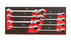 Módulo 8 chaves boca luneta roquete flexível 8-19mm Kroftools 8597