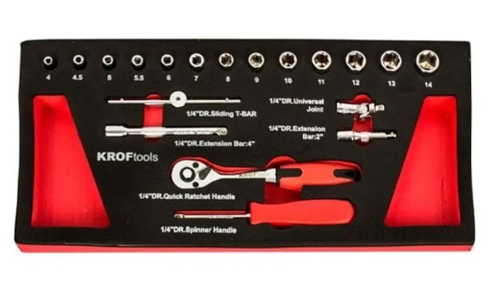 Módulo 26 peças chaves de caixa e roquete 1/2” Kroftools 8515