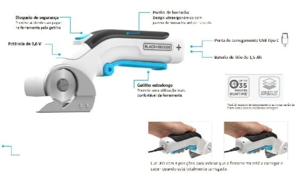 Multi Cortadora Circular 3.6V Black & Decker BCRC115-XJ