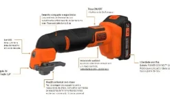 Multi-Ferramenta Oscilante 18V Black & Decker BDCOS18D1K-QW