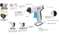 Pistola de Cola 3.6V Black & Decker BCGL115-XJ