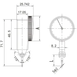 Relógio Comparador de Resolução de 0,002 mm Dasqua 5223-3105A