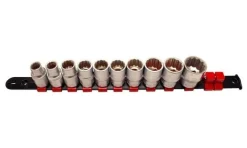 Régua com 10 chaves de caixa 1/2” curtas bihexagonais Kroftools 1234