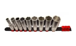 Régua com 9 chaves de caixa 1/2” longas hexagonais Kroftools 1237