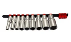 Régua com 9 chaves de caixa 1/2” longas hexagonais Kroftools 1237