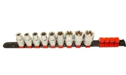 Régua com 9 chaves de caixa 1/2” torx fêmea Kroftools 1418